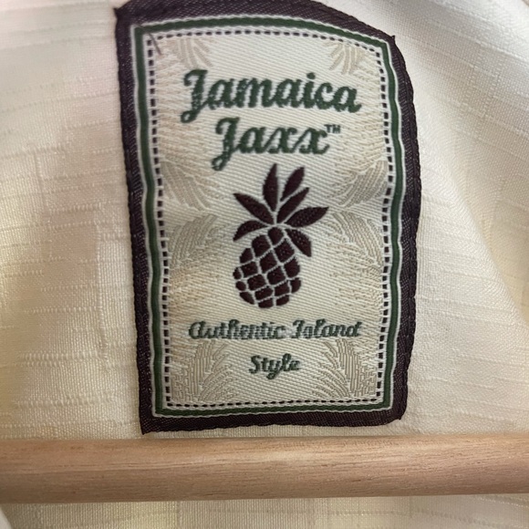 Jamaica Jaxx Shirts Jamaica Jaxx Silk Hawaiian Shirt Collard Short Sleeve Floral Print Green